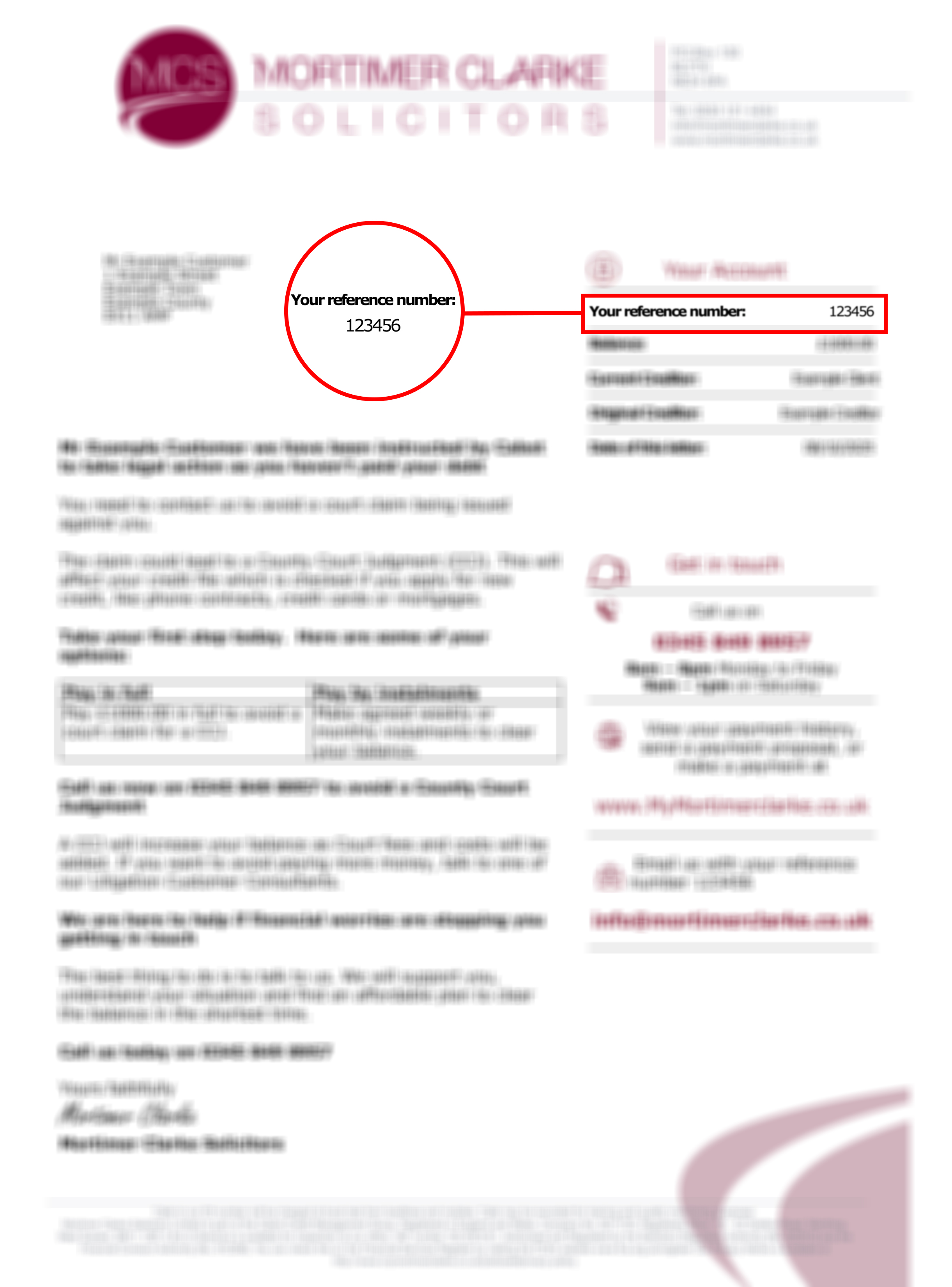Where is my Reference number located?